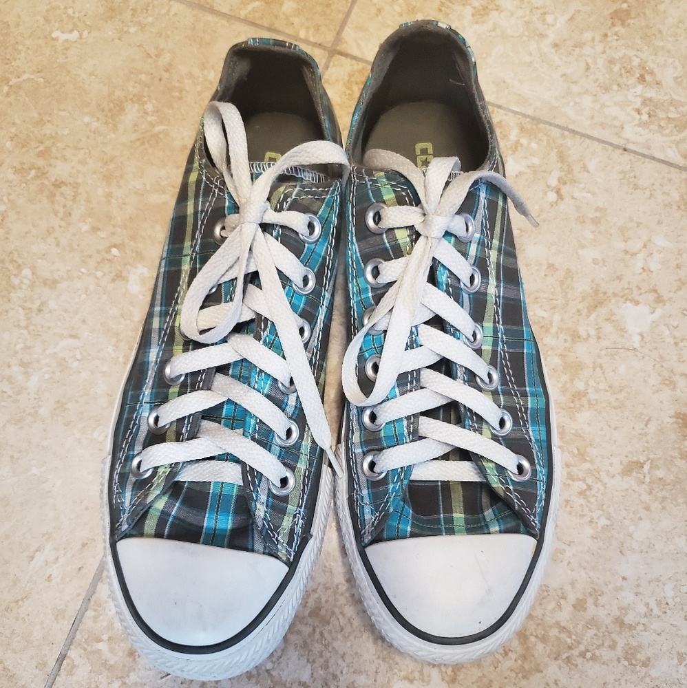 Women's All Star Low Top Converse Blue Plaid